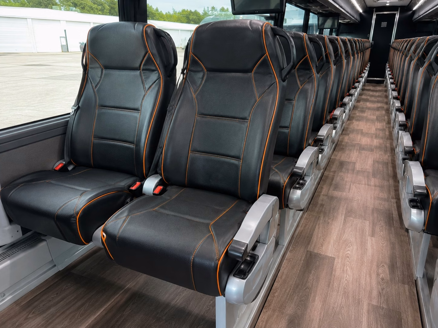 elizabeth charter bus rental interior